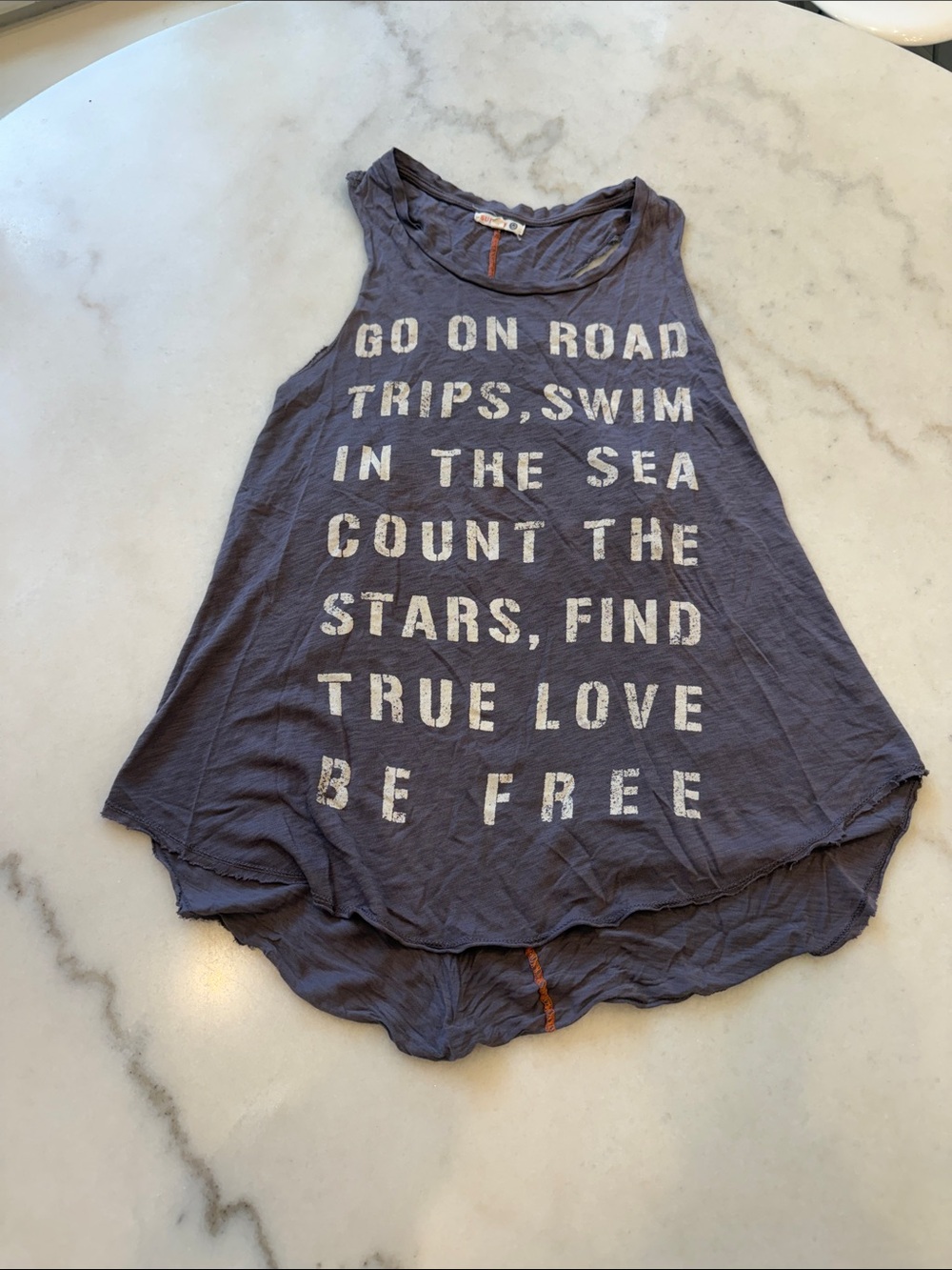 Sundry purple Graphic Muscle Tee with raw hem and armholes